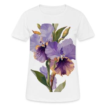 Lila Blumen - Öl auf Leinwand - Frauen T-Shirt atmungsaktiv - Weiß - Vorne - AI Model Female 172 dark (172cm)
