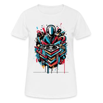 Graffiti DJ Beatcube Festival Design Néon - T-shirt respirant Femme - blanc - Devant - AI Model Female 172 dark (172cm)