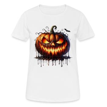 Citrouille-lanterne de braise en fusion - T-shirt respirant Femme - blanc - Devant - AI Model Female 172 dark (172cm)