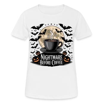Nightmare Before Coffee - Women's Breathable T-Shirt - white - Front - AI Model Female 172 dark (172cm)