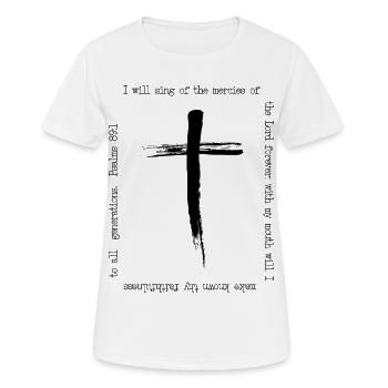 Coup de pinceau croisé Chanson de miséricorde - T-shirt respirant Femme - blanc - Devant - AI Model Female 172 dark (172cm)