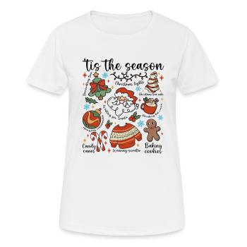 Défilé de Doodle de Noël - T-shirt respirant Femme - blanc - Devant - AI Model Female 172 dark (172cm)