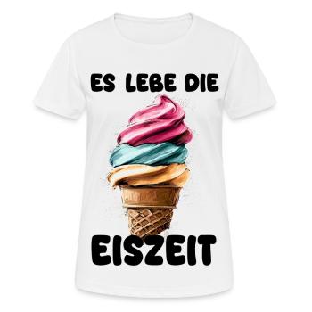 Es lebe die Eiszeit - Eissorte - Frauen T-Shirt atmungsaktiv - Weiß - Vorne - AI Model Female 172 dark (172cm)