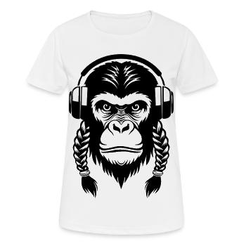 Prime Affenkopf Soundwave Edition Shirt - Frauen T-Shirt atmungsaktiv - Weiß - Vorne - AI Model Female 172 dark (172cm)