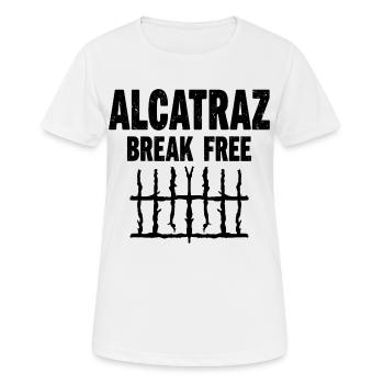Alcatraz Break Free Prison Humor - Women's Breathable T-Shirt - white - Front - AI Model Female 172 dark (172cm)
