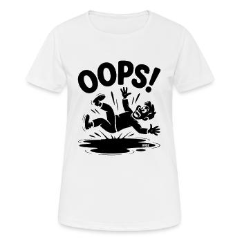 OOPS Fall Cartoon Funny Case - Women's Breathable T-Shirt - white - Front - AI Model Female 172 dark (172cm)