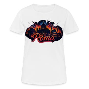 Rom Roma Hauptstadt Italien Silhouette Geschenk - Frauen T-Shirt atmungsaktiv - Weiß - Vorne - AI Model Female 172 dark (172cm)