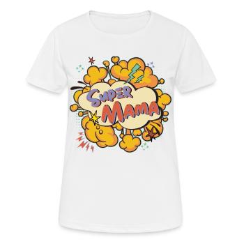 Super Mom Comic Explosion - Women's Breathable T-Shirt - white - Front - AI Model Female 172 dark (172cm)