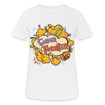 Super Tochter Comic Spruch - Frauen T-Shirt atmungsaktiv - Weiß - Vorne - AI Model Female 172 dark (172cm)