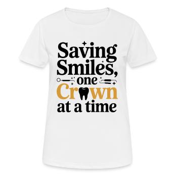 Technicien de laboratoire dentaire Crown Maker Design - T-shirt respirant Femme - blanc - Devant - AI Model Female 172 dark (172cm)
