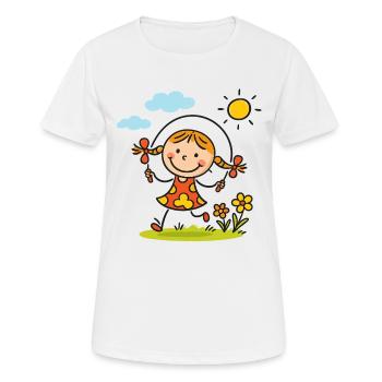 Sunny Skip Garden Girl - Women's Breathable T-Shirt - white - Front - AI Model Female 172 dark (172cm)