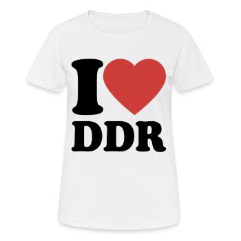J’aime DDR - Coeur - Ostalgie - Ossi - T-shirt respirant Femme - blanc - Devant - AI Model Female 172 dark (172cm)