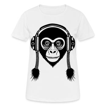 Caisson de basses Monkey Head Deep Bass Edition Chemise - T-shirt respirant Femme - blanc - Devant - AI Model Female 172 dark (172cm)