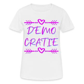Demokratie - Frauen T-Shirt atmungsaktiv - Weiß - Vorne - AI Model Female 172 dark (172cm)