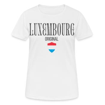 Ursprünglich aus Luxemburg, geboren in Luxemburg - Frauen T-Shirt atmungsaktiv - Weiß - Vorne - AI Model Female 172 dark (172cm)