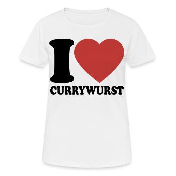 J’aime Currywurst - Cœur - Restauration rapide - T-shirt respirant Femme - blanc - Devant - AI Model Female 172 dark (172cm)