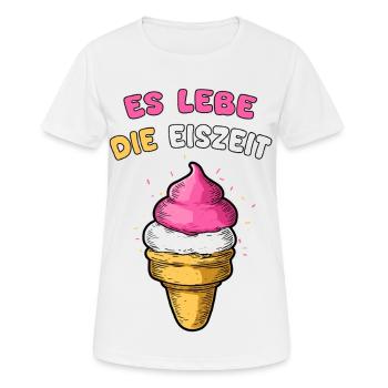 Es lebe die Eiszeit mit Eiscreme - Frauen T-Shirt atmungsaktiv - Weiß - Vorne - AI Model Female 172 dark (172cm)