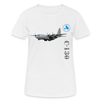 Avion de transport C-130 - T-shirt respirant Femme - blanc - Devant - AI Model Female 172 dark (172cm)