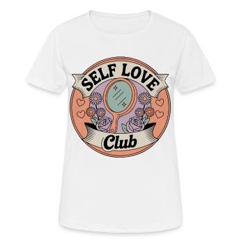 Self Love Club Spiegel Floral - Frauen T-Shirt atmungsaktiv - Weiß - Vorne - AI Model Female 172 dark (172cm)
