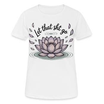 Lotus Loslassen Motiv - Frauen T-Shirt atmungsaktiv - Weiß - Vorne - AI Model Female 172 dark (172cm)