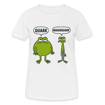 Quarkfrosch Duo - Frauen T-Shirt atmungsaktiv - Weiß - Vorne - AI Model Female 172 dark (172cm)