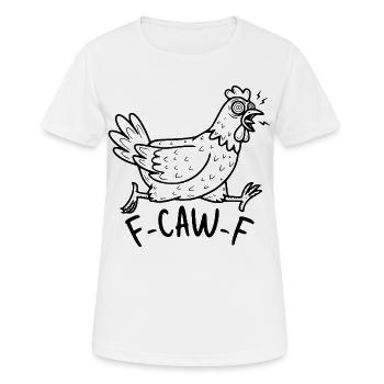 F-CAW-F Poulet - T-shirt respirant Femme - blanc - Devant - AI Model Female 172 dark (172cm)