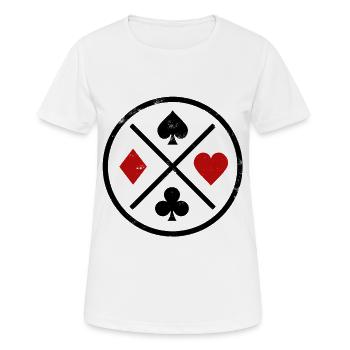 Spielkarten Kontrast - Frauen T-Shirt atmungsaktiv - Weiß - Vorne - AI Model Female 172 dark (172cm)