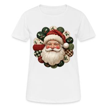 Motif du Père Noël en patchwork - T-shirt respirant Femme - blanc - Devant - AI Model Female 172 dark (172cm)