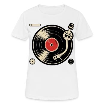 Disques vinyles Platine vinyle Platine vinyle Graphisme - T-shirt respirant Femme - blanc - Devant - AI Model Female 172 dark (172cm)