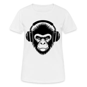 Bassline Affenkopf Night Drive Edition Shirt - Frauen T-Shirt atmungsaktiv - Weiß - Vorne - AI Model Female 172 dark (172cm)