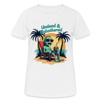 Undead and Unbothered Zombie Strand Spruch - Frauen T-Shirt atmungsaktiv - Weiß - Vorne - AI Model Female 172 dark (172cm)