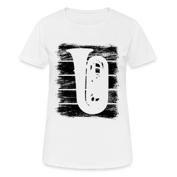 Tuba Drawing - Women's Breathable T-Shirt - white - Front - AI Model Female 172 dark (172cm)