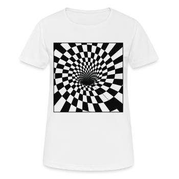 Spiral Checker Tunnel - Women's Breathable T-Shirt - white - Front - AI Model Female 172 dark (172cm)