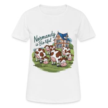 Normandie Humor Geschenk Die Normandie ist schön - Frauen T-Shirt atmungsaktiv - Weiß - Vorne - AI Model Female 172 dark (172cm)