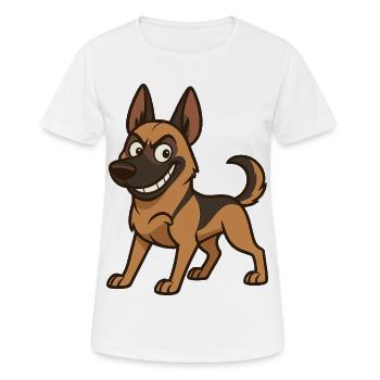 Naughty Malinois Comic Dog - Women's Breathable T-Shirt - white - Front - AI Model Female 172 dark (172cm)