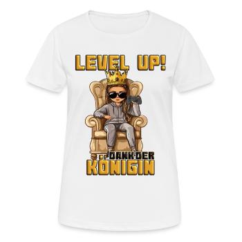 königin zockt next level - Frauen T-Shirt atmungsaktiv - Weiß - Vorne - AI Model Female 172 dark (172cm)