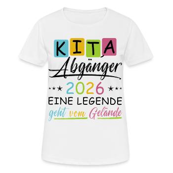 Kita Abgänger 2026 - Frauen T-Shirt atmungsaktiv - Weiß - Vorne - AI Model Female 172 dark (172cm)