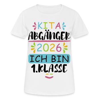Kita Abgänger 2026 - Frauen T-Shirt atmungsaktiv - Weiß - Vorne - AI Model Female 172 dark (172cm)