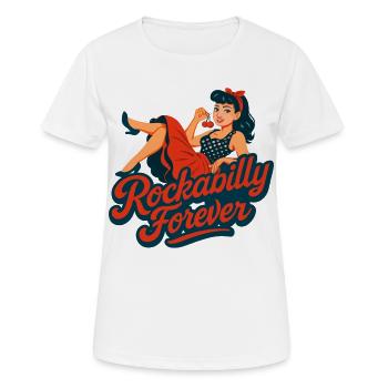 Rockabilly Forever Pin-up Graphique - T-shirt respirant Femme - blanc - Devant - AI Model Female 172 dark (172cm)