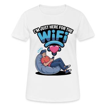 Je suis là pour le cœur du Wi-Fi - T-shirt respirant Femme - blanc - Devant - AI Model Female 172 dark (172cm)