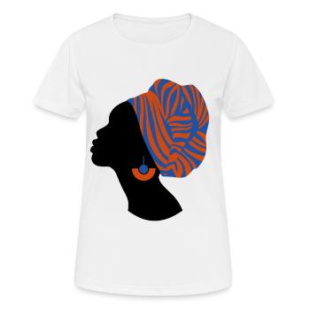 African Woman Traditional Design Africa - Women's Breathable T-Shirt - white - Front - AI Model Female 172 dark (172cm)