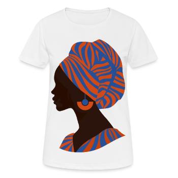 Africa African Woman Traditional Design - Women's Breathable T-Shirt - white - Front - AI Model Female 172 dark (172cm)