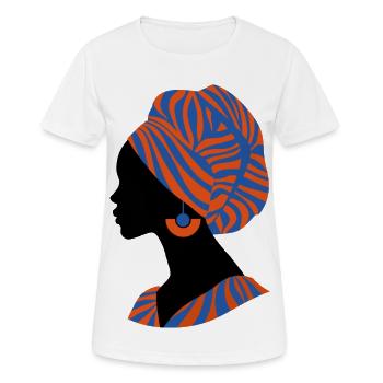 Afrikanische Frau Traditionelles Design Afrika - Frauen T-Shirt atmungsaktiv - Weiß - Vorne - AI Model Female 172 dark (172cm)