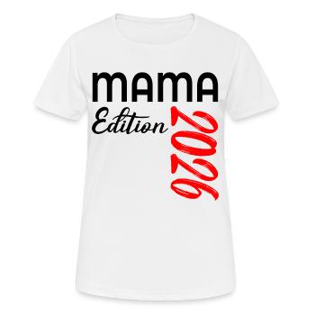 MAMA 2026 - ANNONCE DE LA GROSSESSE BÉBÉ - T-shirt respirant Femme - blanc - Devant - AI Model Female 172 dark (172cm)