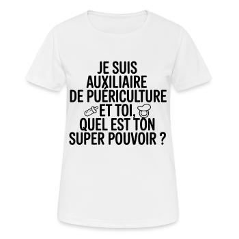 Childcare Assistant My Super Power - Women's Breathable T-Shirt - white - Front - AI Model Female 172 dark (172cm)