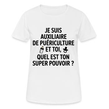 Super-Power-Kinderbetreuung - Frauen T-Shirt atmungsaktiv - Weiß - Vorne - AI Model Female 172 dark (172cm)