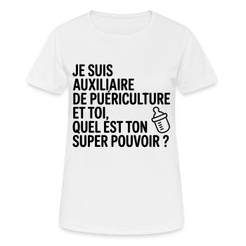 Super-Power-Kinderbetreuung - Frauen T-Shirt atmungsaktiv - Weiß - Vorne - AI Model Female 172 dark (172cm)