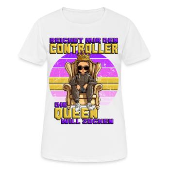 Il me tend la manette que la reine veut jouer - T-shirt respirant Femme - blanc - Devant - AI Model Female 172 dark (172cm)