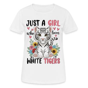 Girl Tigers with Flower Heart - Women's Breathable T-Shirt - white - Front - AI Model Female 172 dark (172cm)