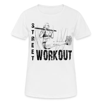 Street workout girl - Frauen T-Shirt atmungsaktiv - Weiß - Vorne - AI Model Female 172 dark (172cm)